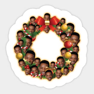 Will Smith Fresh Prince Multiface Christmas Wreath Sticker